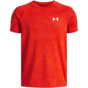 imageUnder Armour Boys Tech Jacquard 20 Short Sleeve T Shirt860 Dark Orange   White
