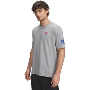 imageUnder Armour Mens Freedom Flag Short Sleeve T Shirt036 Steel Light Heather   Red