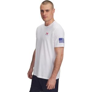 imageUnder Armour Mens Freedom Flag Short Sleeve T Shirt100 White   Royal