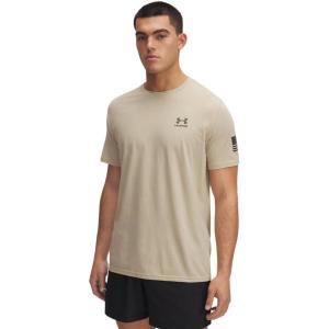 imageUnder Armour Mens Freedom Flag Short Sleeve T Shirt290 Desert Sand   Black
