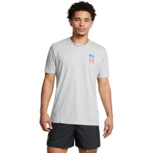imageUnder Armour Mens Freedom Flag Variation Short Sleeve T Shirt011 Mod Gray Medium Heather   Red