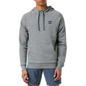 imageUnder Armour Mens Rival Fleece HoodiePitch Gray Light Heather 012Onyx White