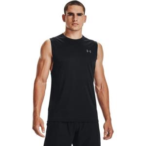 imageUnder Armour Mens Velocity Muscle Tank Top001 Black   Pitch Gray