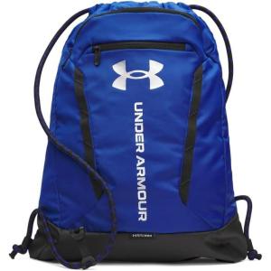 imageUnder Armour Unisex Hustle Sackpack 001 BlackBlackWhite One Size Fits Most400 Royal  Black  Metallic Silver