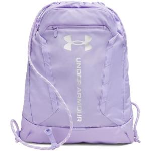 imageUnder Armour Unisex Hustle Sackpack 001 BlackBlackWhite One Size Fits Most538 PurpleMetallic Silver