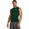 imageUnder Armour Mens HeatGear Compression Sleeveless TShirt301 Forest Green   White