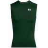 imageUnder Armour Mens HeatGear Compression Sleeveless TShirt301 Forest Green   White