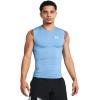 imageUnder Armour Mens HeatGear Compression Sleeveless TShirt475 Carolina Blue   White