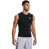 imageUnder Armour Mens HeatGear Compression Sleeveless TShirtBlack 001White