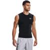 imageUnder Armour Mens HeatGear Compression Sleeveless TShirtBlack 001White