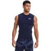 imageUnder Armour Mens HeatGear Compression Sleeveless TShirtMidnight Navy 410White