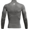 imageUnder Armour Mens Heatgear Armour Mock Long Sleeve TshirtCarbon HeatherBlack