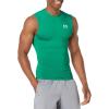 imageUnder Armour Mens HeatGear Compression Sleeveless TShirt305 Team Kelly Green   White