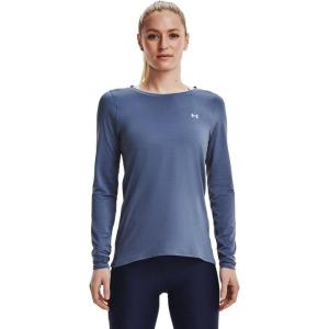 imageUnder Armor Womens Featherweight Fleece CrewMineral Blue 470Metallic Silver