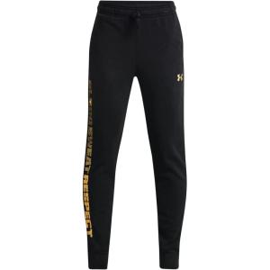 imageUnder Armour Boys Rival Fleece JoggersProject Rock  Black  Steeltown Gold  001