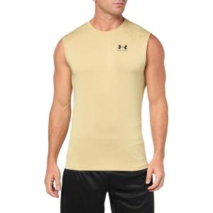 imageUnder Armour Mens HeatGear Compression Sleeveless TShirt715 Team Vegas Gold   Black
