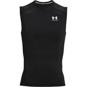 imageUnder Armour Mens HeatGear Compression Sleeveless TShirtBlack 001White