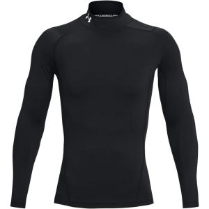 imageUnder Armour Mens Heatgear Armour Mock Long Sleeve TshirtBlackWhite