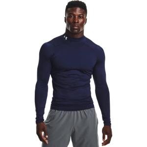 imageUnder Armour Mens Heatgear Armour Mock Long Sleeve TshirtMidnight Navy 410White