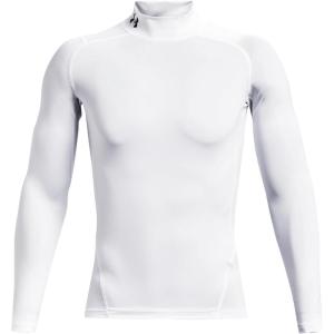 imageUnder Armour Mens Heatgear Armour Mock Long Sleeve TshirtWhiteBlack
