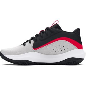 imageUnder Armour Unisex Adult Lockdown 7 Basketball Shoe100 Distant GrayCastlerockRed