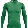 imageUnder Armour Mens ColdGear Compression MockTeam Kelly Green 305White
