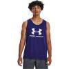 imageUnder Armour Mens Sportstyle Logo Tank468 Sonar Blue  White  White