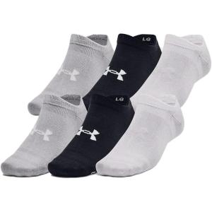 imageUnder Armour Essential No Show Socks 6 Pack002 Black  White  Halo Gray