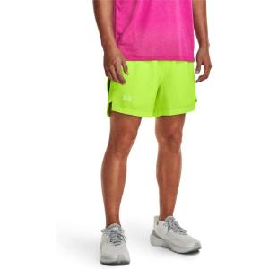 imageUnder Armour Mens Launch Stretch Woven 5inch Shorts369 Lime Surge  Black  Reflective