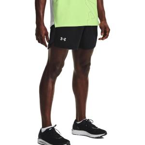 imageUnder Armour Mens Launch Stretch Woven 5inch Shorts490 Blizzard  Varsity Blue  Reflective