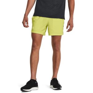 imageUnder Armour Mens Launch Stretch Woven 5inch Shorts743 Lime Yellow  Marine Od Green  Reflective
