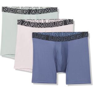 imageUnder Armour Mens MultiPack Standard Tech 6quot Inseam Boxer BriefGray Dawn
