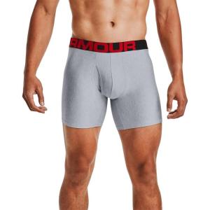 imageUnder Armour Mens MultiPack Standard Tech 6quot Inseam Boxer BriefMod Gray Light Heather 011Jet Gray Light Heather