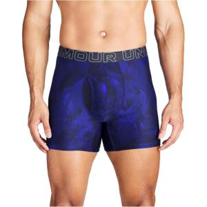 imageUnder Armour Mens MultiPack Standard Tech 6quot Inseam Boxer BriefRoyal Windstream Print 3 Pack