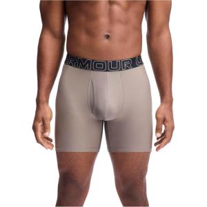 imageUnder Armour Mens MultiPack Standard Tech 6quot Inseam Boxer BriefTaupe Dusk