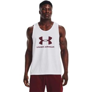 imageUnder Armour Mens Sportstyle Logo Tank103 White   Chestnut Red