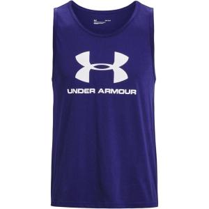 imageUnder Armour Mens Sportstyle Logo Tank468 Sonar Blue  White  White