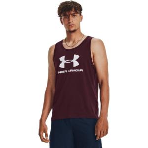 imageUnder Armour Mens Sportstyle Logo Tank601 Dark Maroon   White