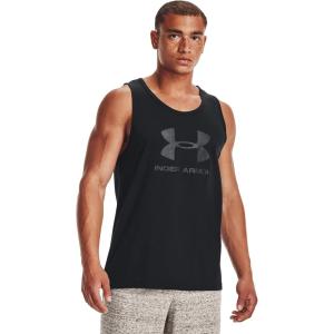 imageUnder Armour Mens Sportstyle Logo TankBlack 001Quirky Lime