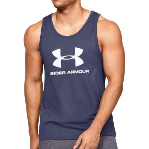 imageUnder Armour Mens Sportstyle Logo TankBlue Ink 497Halo Gray