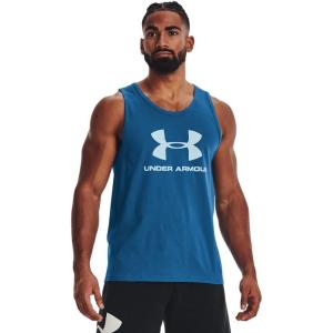 imageUnder Armour Mens Sportstyle Logo TankCruise Blue 899Penta Pink