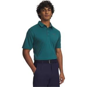 imageUnder Armour Mens Tech Golf Polo338 Rack Green  Pitch Gray  Pitch Gray