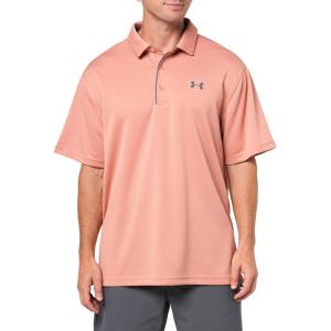 imageUnder Armour Mens Tech Golf Polo696 Canyon Pink   Pitch Gray