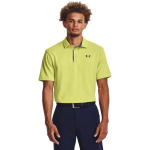 imageUnder Armour Mens Tech Golf Polo743 Lime Yellow   Pitch Gray