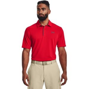 imageUnder Armour Mens Tech Golf Polo891 Radio Red  Pitch Gray  Pitch Gray