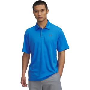 imageUnder Armour Mens Tech Golf PoloBlue AtlantisPitch Gray