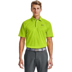 imageUnder Armour Mens Tech Golf PoloGreen Citrine 394Pitch Gray