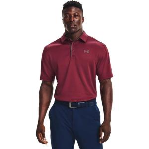 imageUnder Armour Mens Tech Golf PoloLeague Red 626Pitch Gray