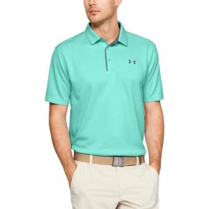 imageUnder Armour Mens Tech Golf PoloNeo Turquoise 361Pitch Gray