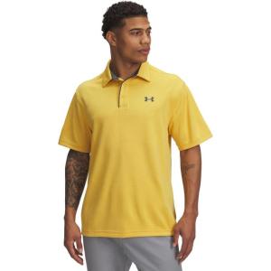 imageUnder Armour Mens Tech Golf PoloNoble GoldPitch Gray